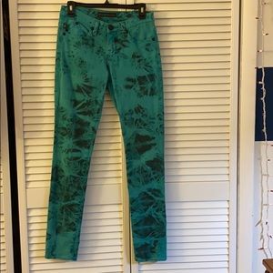 Rock & Republic black washed turquoise jeans.